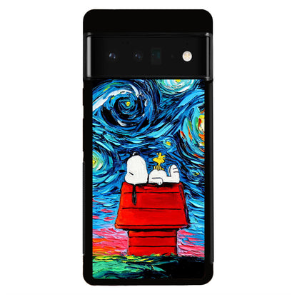 Dog Lying Under Starry Night Van Gogh Google Pixel 6 Pro Case