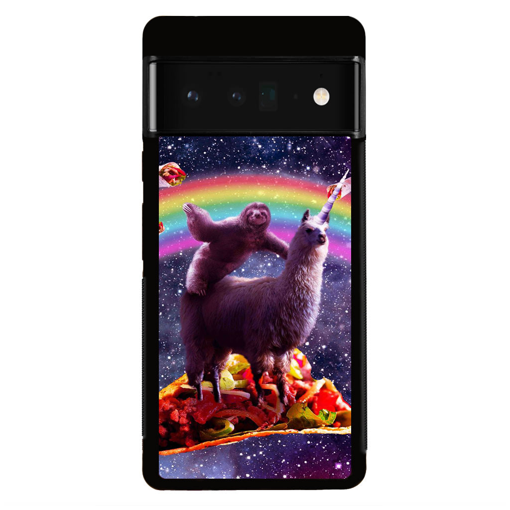 LLama And Sloth On Space Google Pixel 6 Pro Case