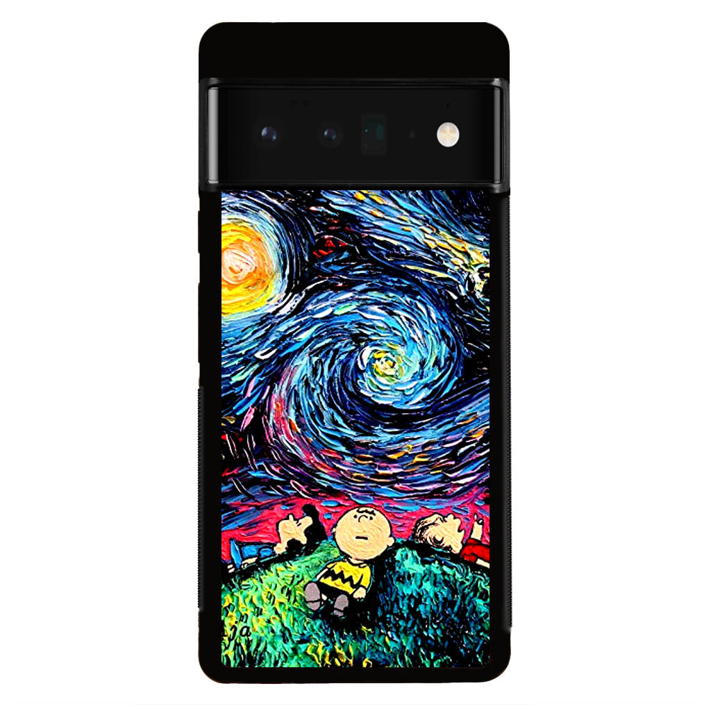 Peanuts At Starry Night Google Pixel 6 Pro Case