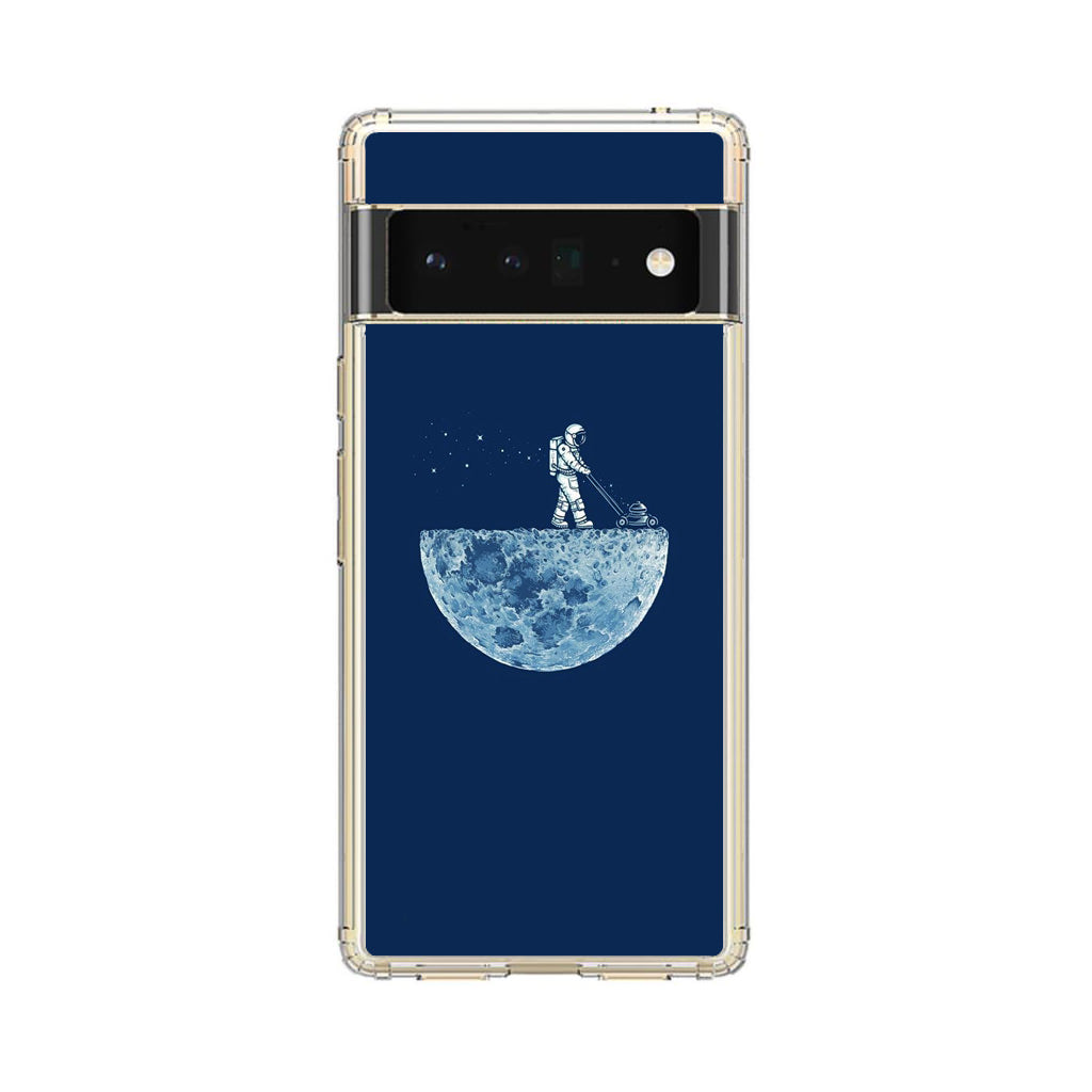 Astronaut Mowing The Moon Google Pixel 6 Pro Case