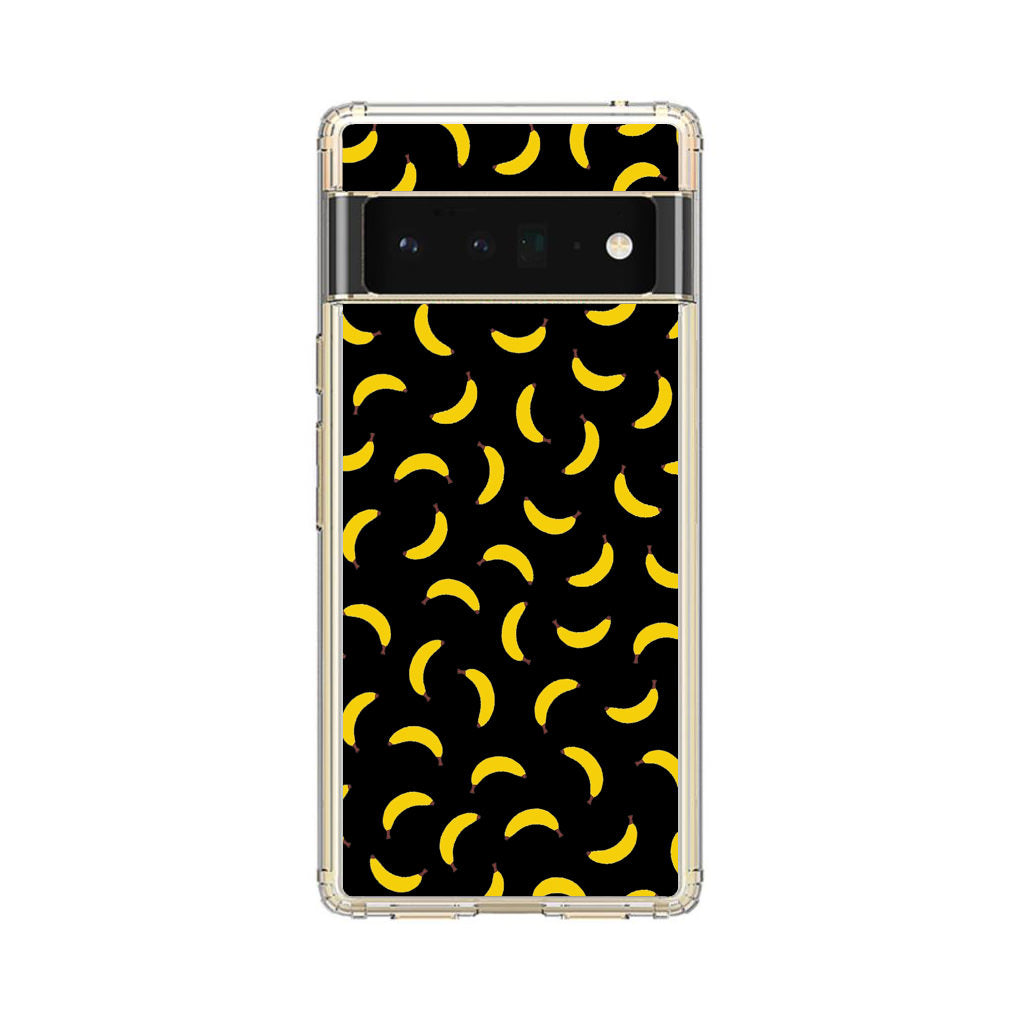 Bananas Fruit Pattern Black Google Pixel 6 Pro Case