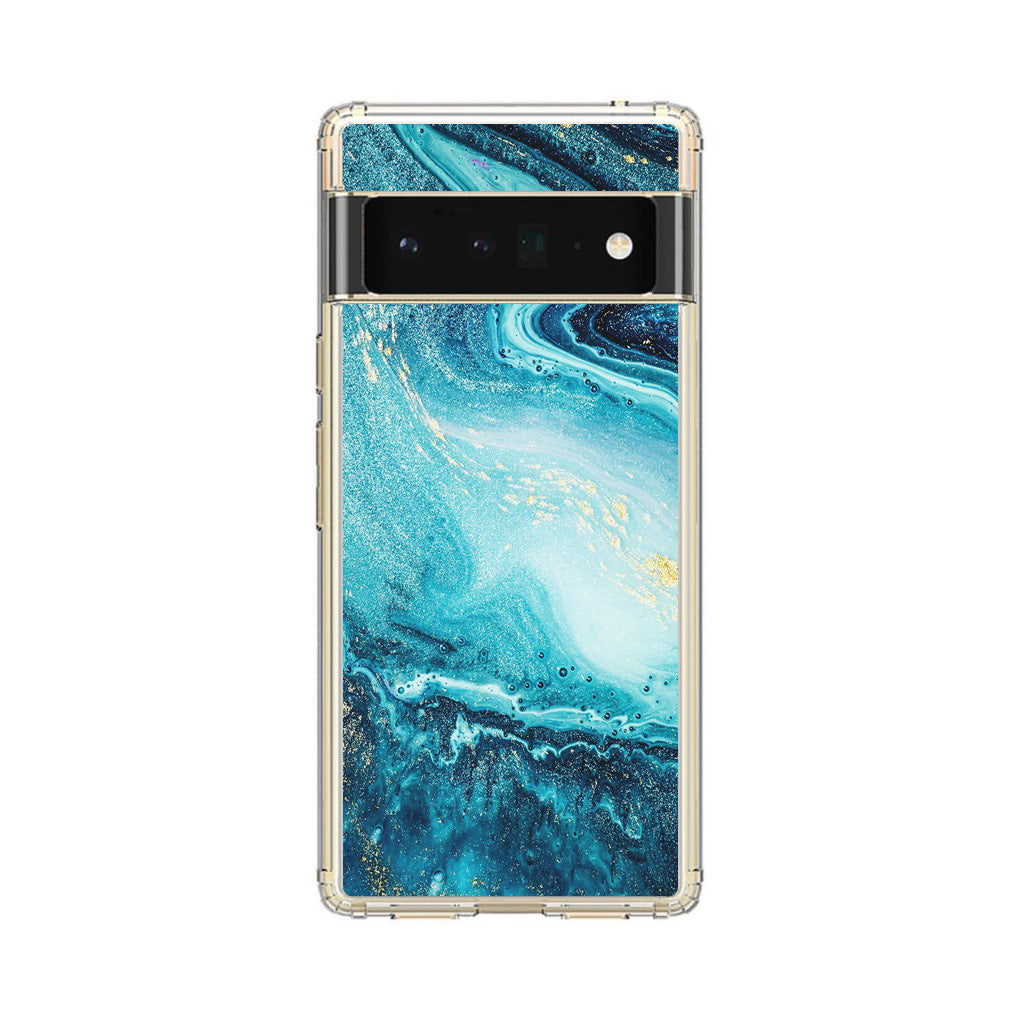 Blue Water Glitter Google Pixel 6 Pro Case