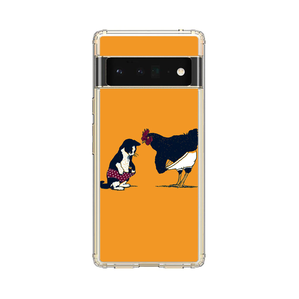 Cat Chicken Yellow Underwear Cute Google Pixel 6 Pro Case