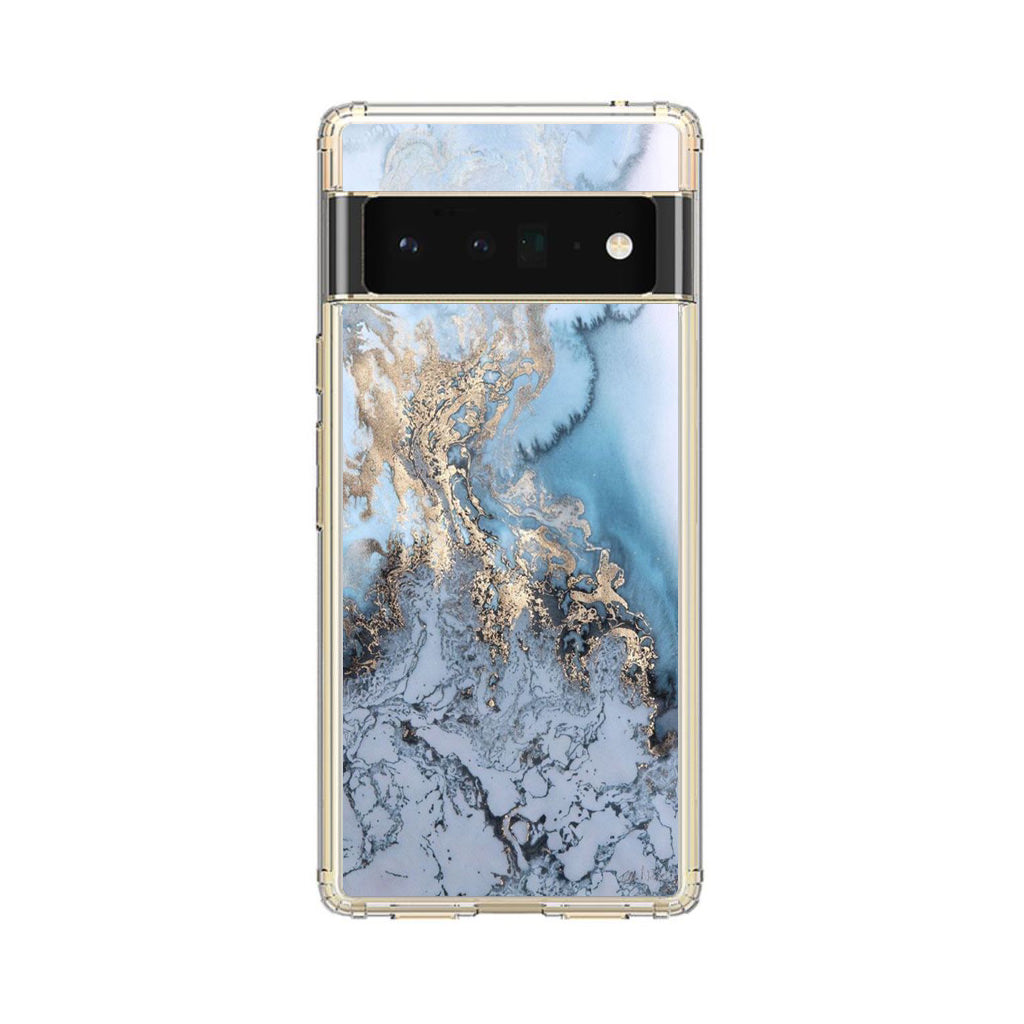 Golden Azure Marble Google Pixel 6 Pro Case