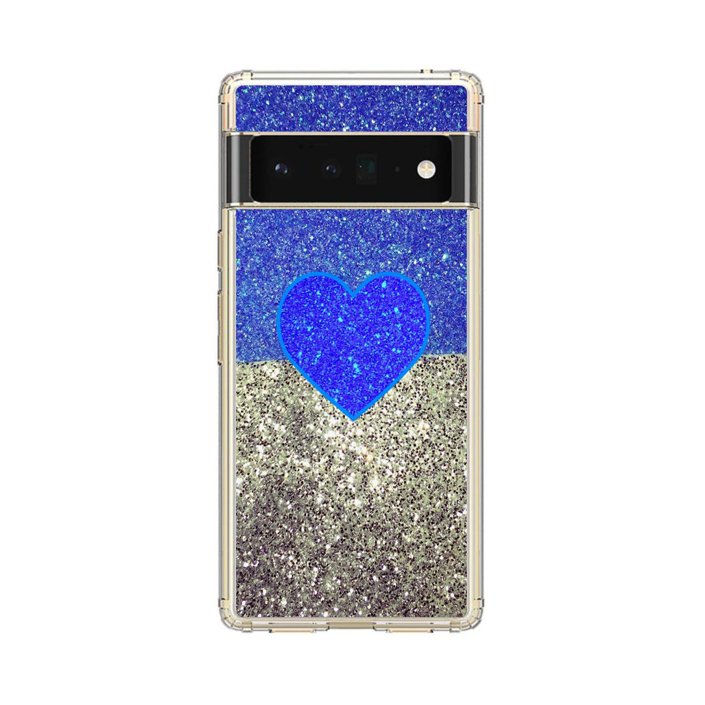 Love Glitter Blue and Grey Google Pixel 6 Pro Case