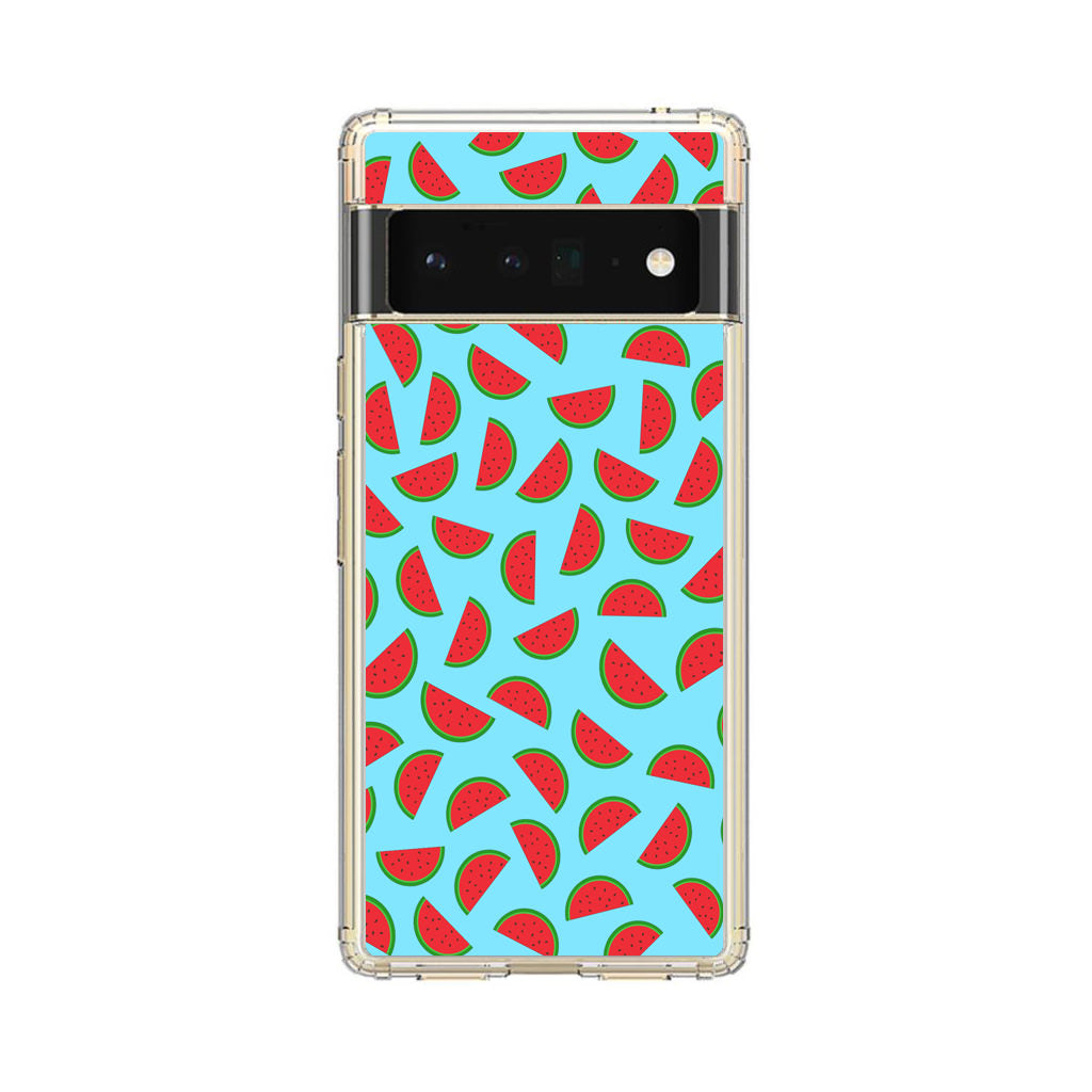 Watermelon Fruit Pattern Blue Google Pixel 6 Pro Case