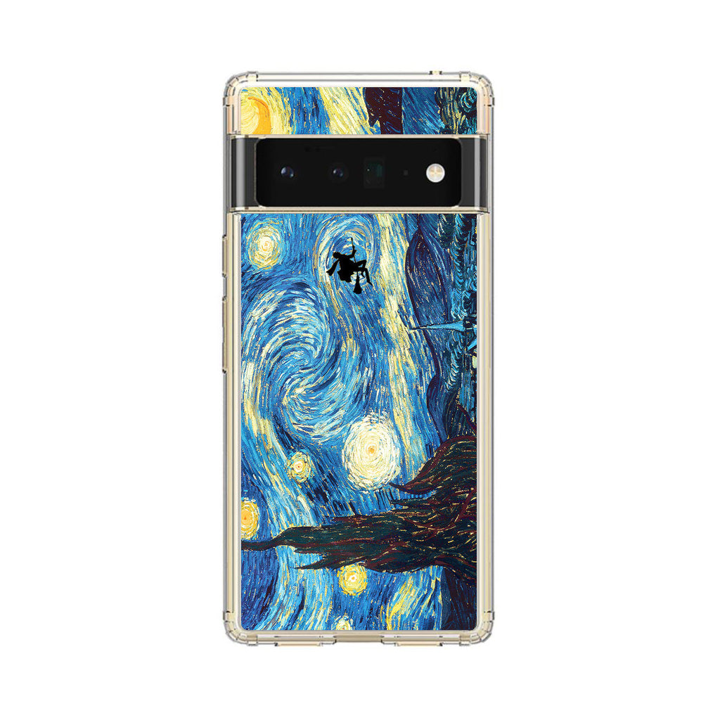 Witch on The Starry Night Sky Google Pixel 6 Pro Case