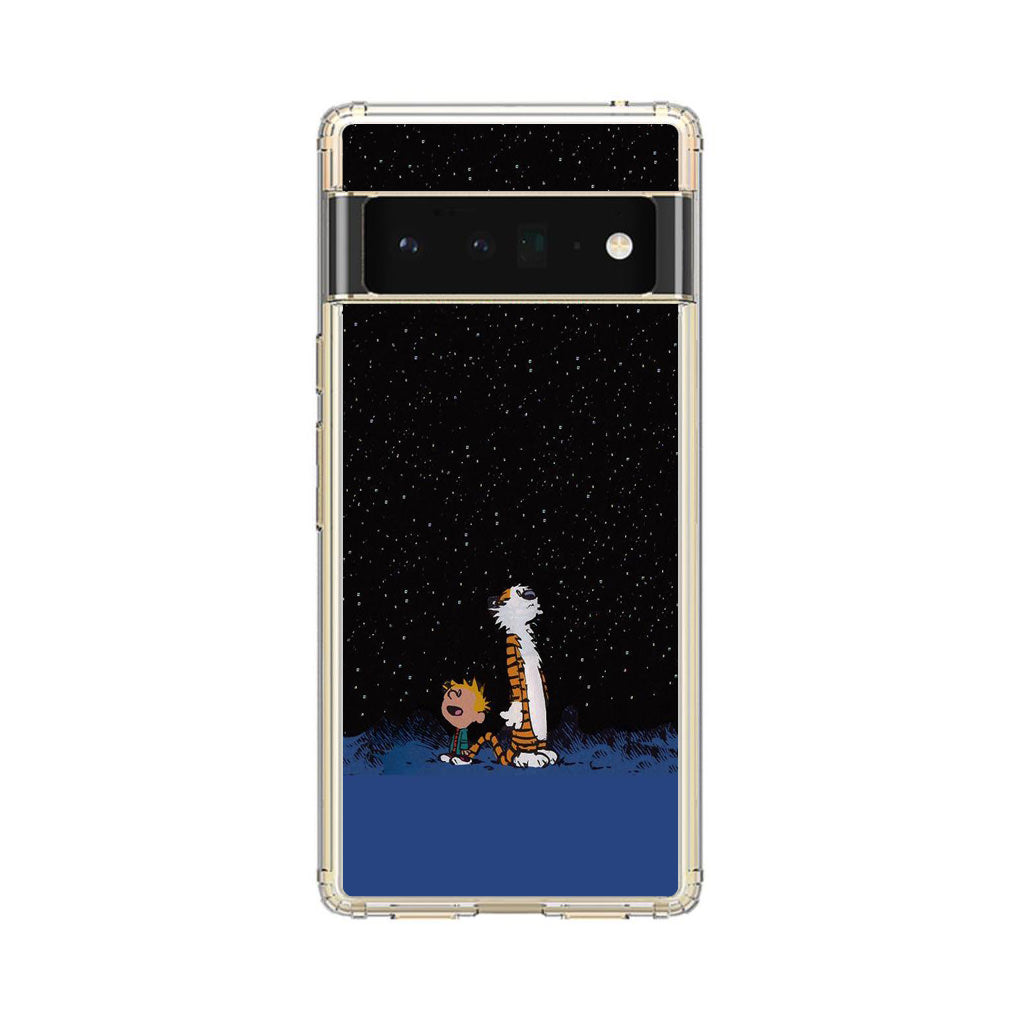 Calvin and Hobbes Space Google Pixel 6 Pro Case