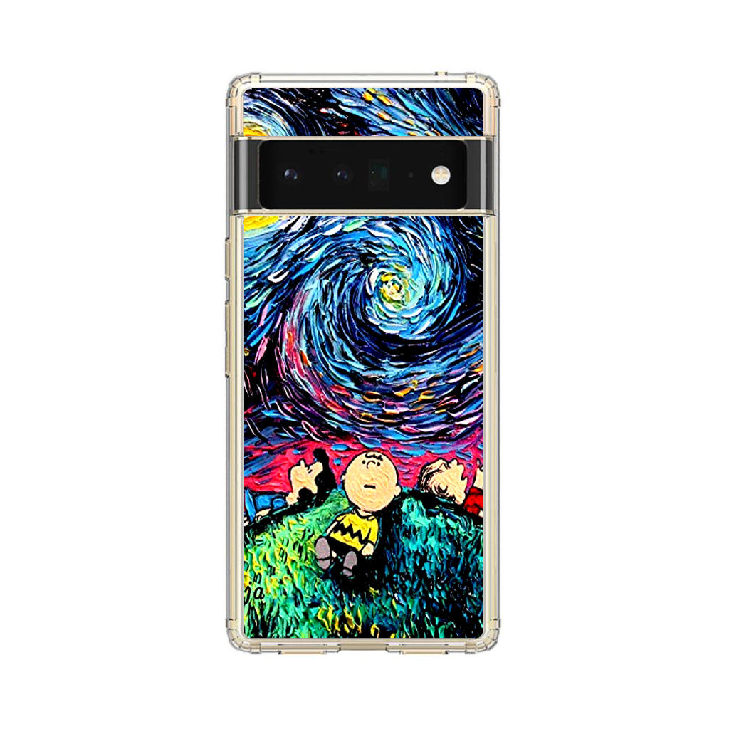 Peanuts At Starry Night Google Pixel 6 Pro Case