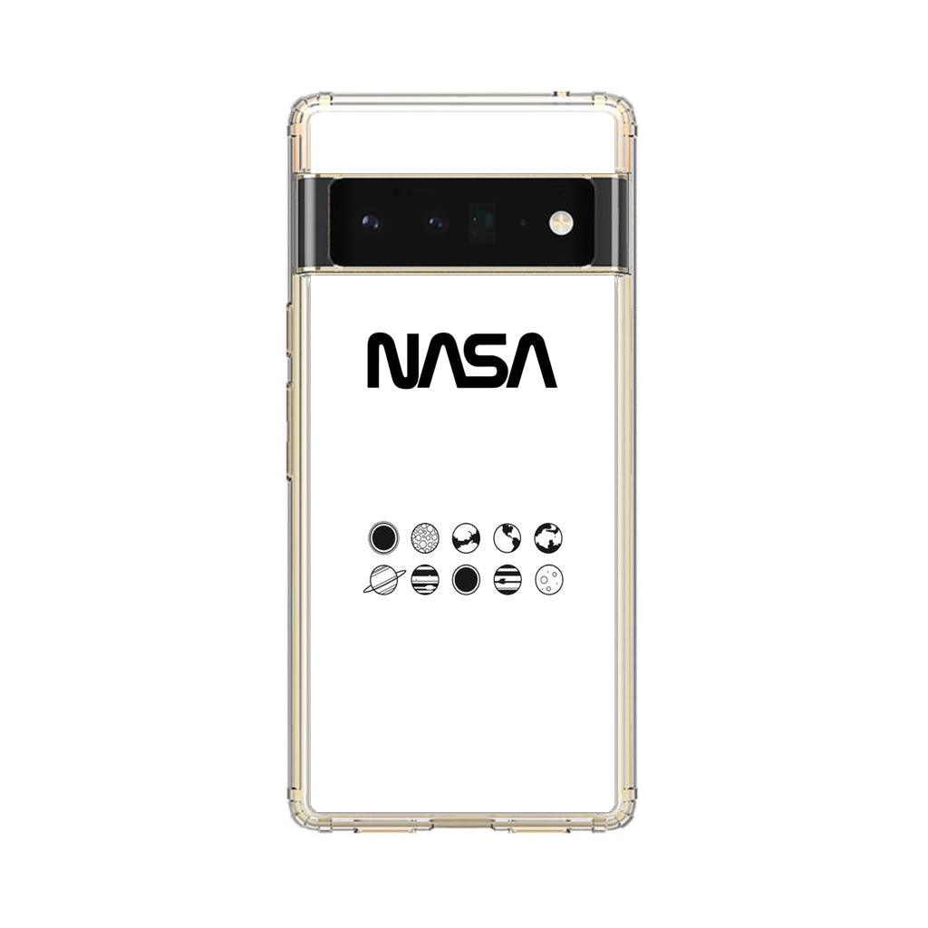 NASA Minimalist White Google Pixel 6 Pro Case