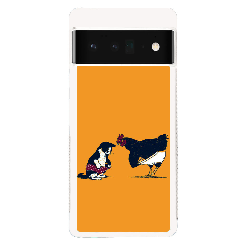 Cat Chicken Yellow Underwear Cute Google Pixel 6 Pro Case