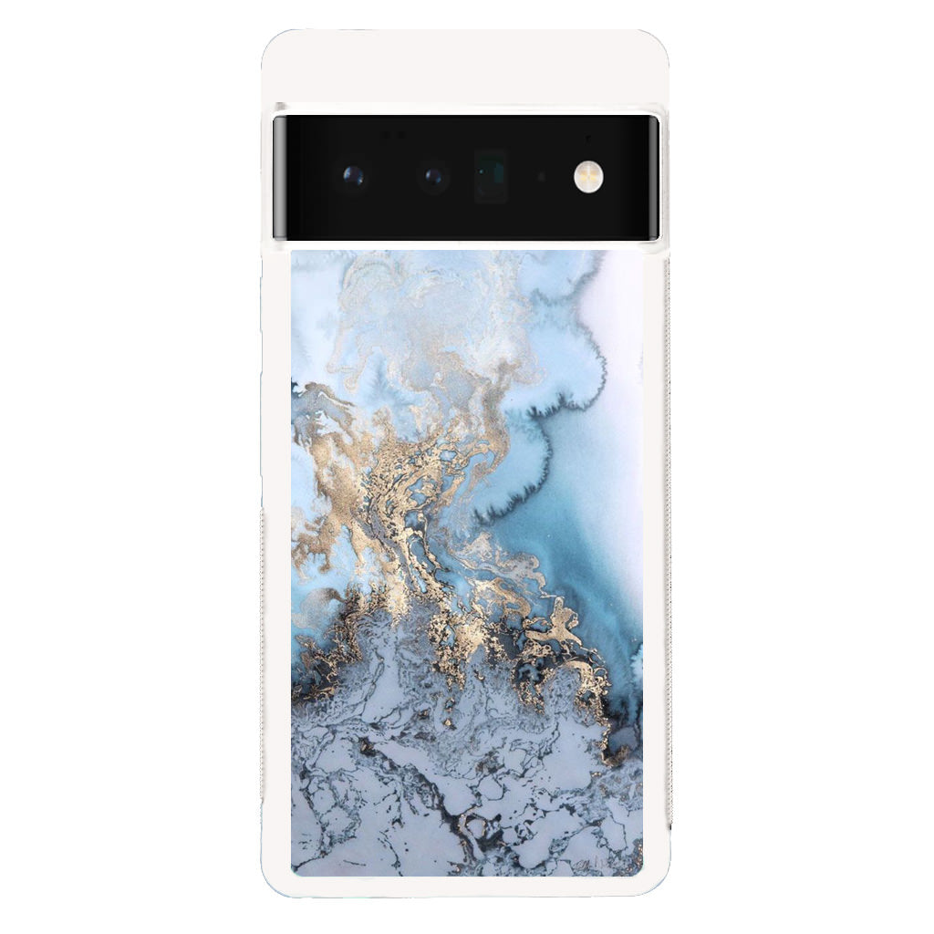 Golden Azure Marble Google Pixel 6 Pro Case