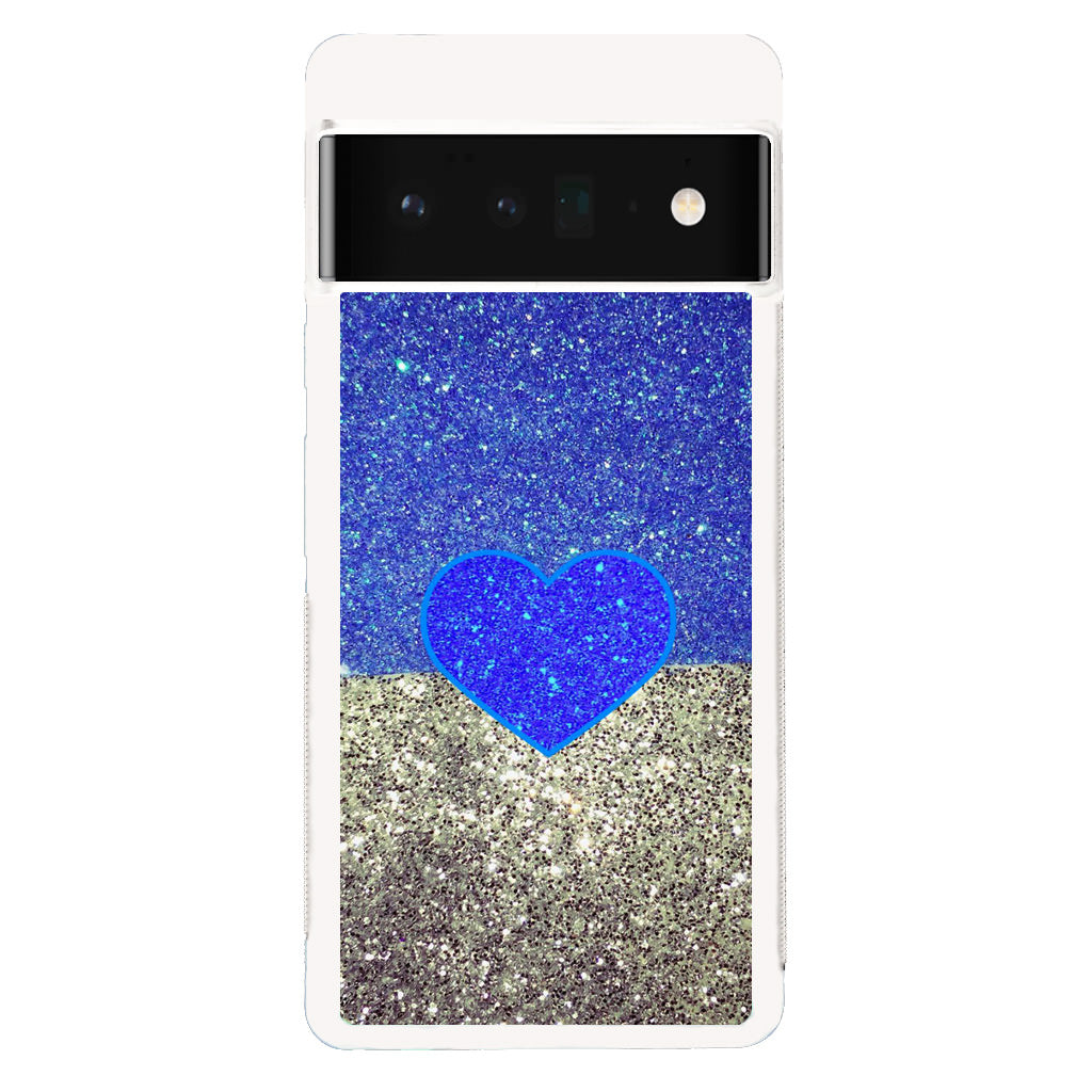 Love Glitter Blue and Grey Google Pixel 6 Pro Case