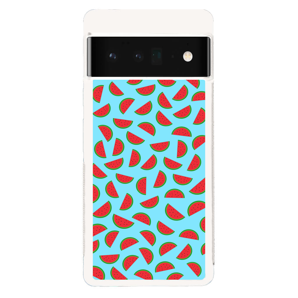 Watermelon Fruit Pattern Blue Google Pixel 6 Pro Case