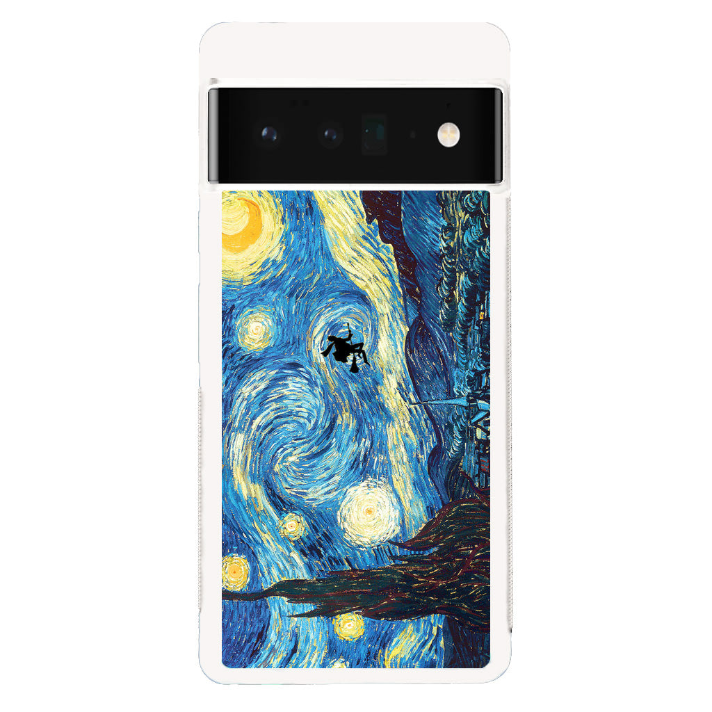 Witch on The Starry Night Sky Google Pixel 6 Pro Case