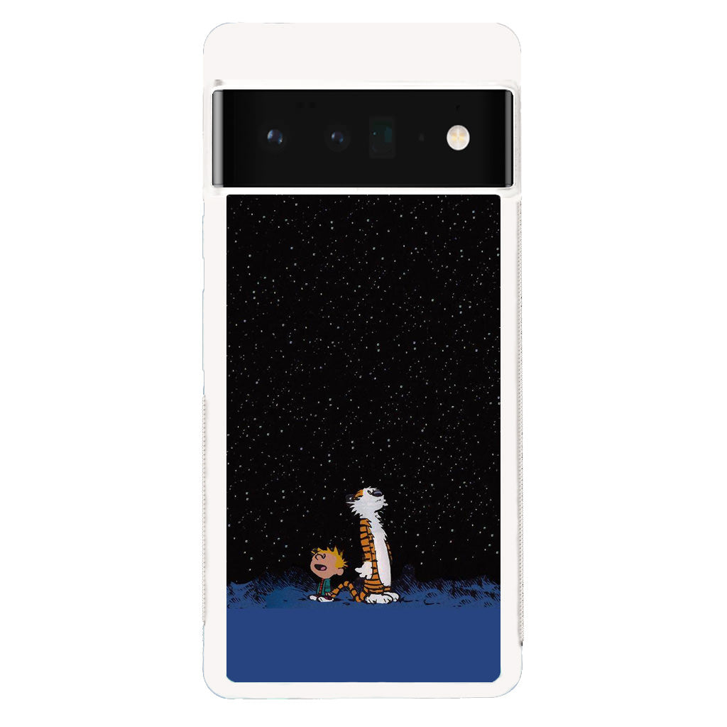 Calvin and Hobbes Space Google Pixel 6 Pro Case