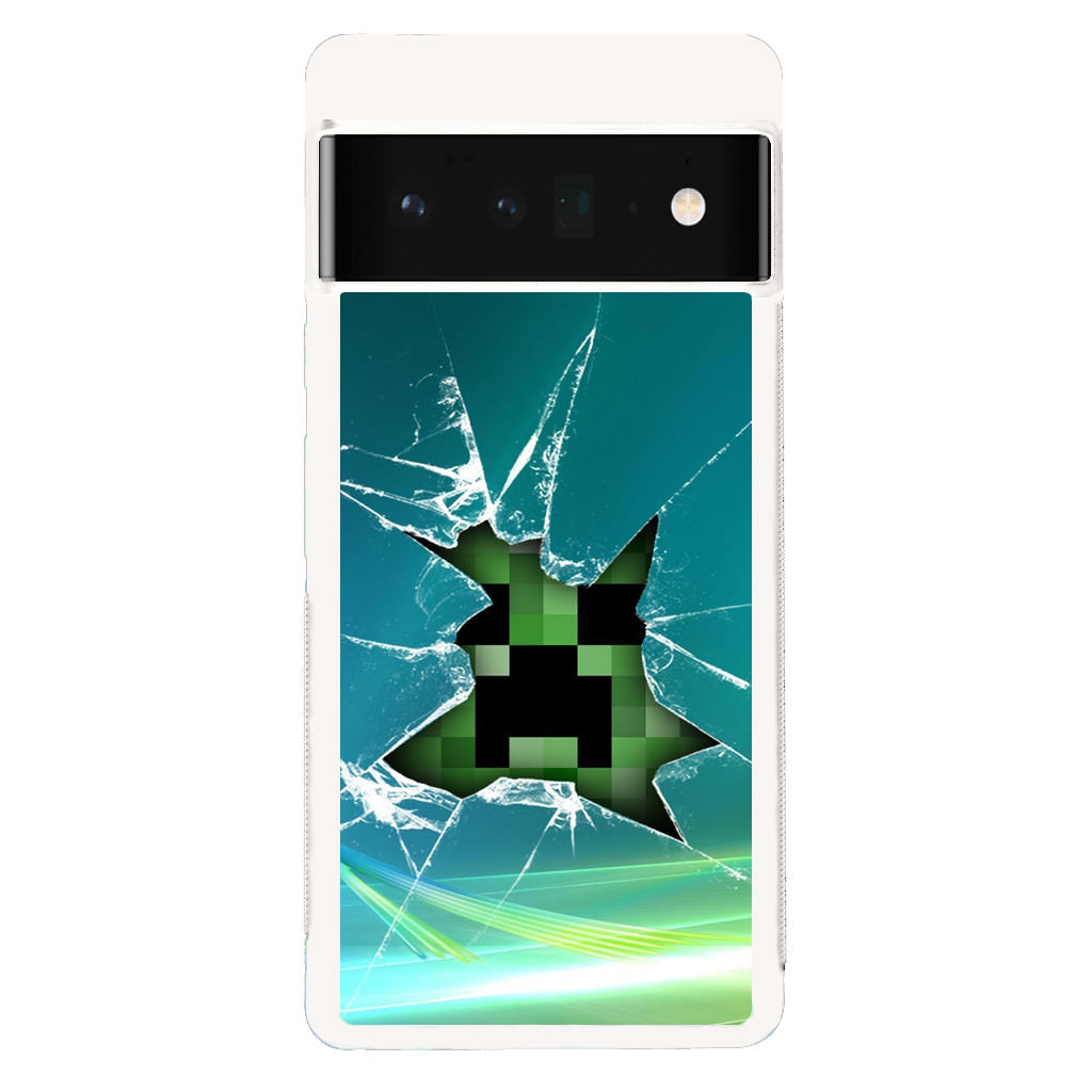 Creeper Glass Broken Green Google Pixel 6 Pro Case