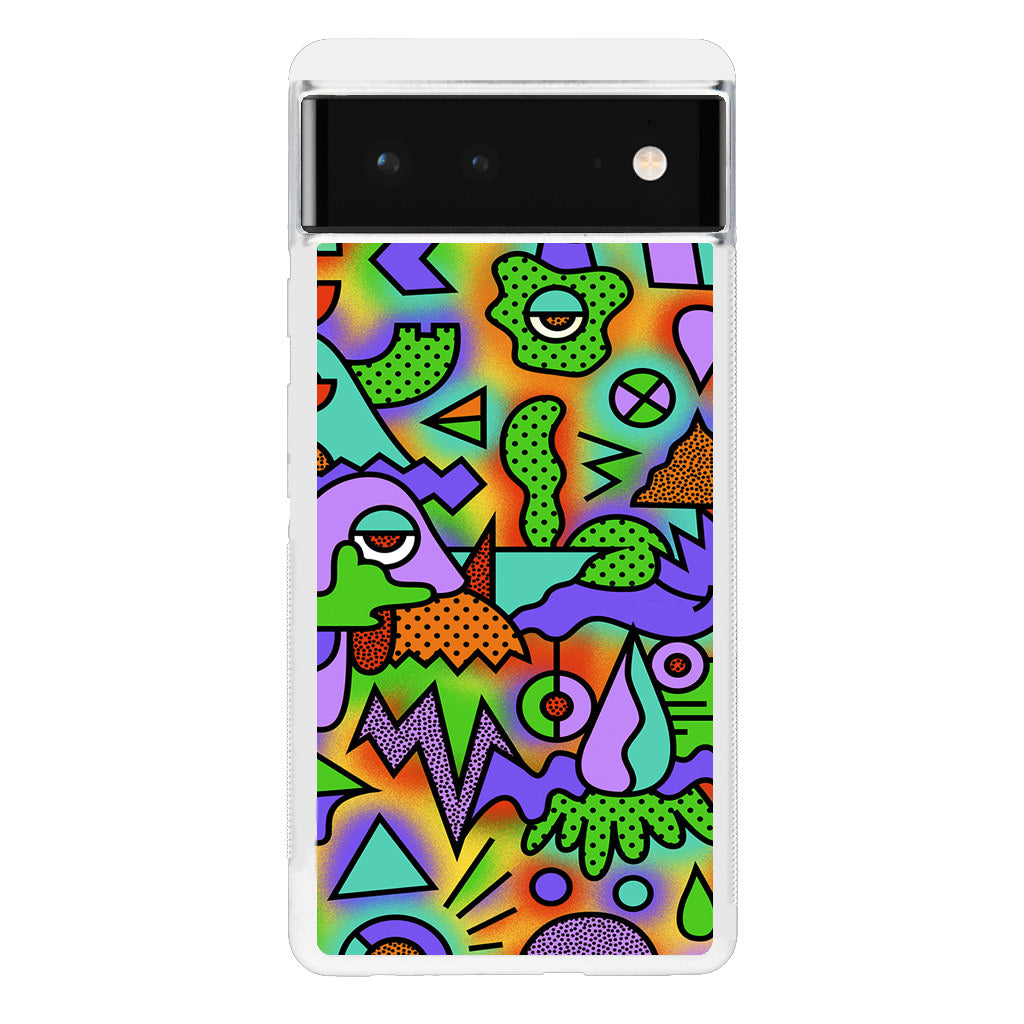 Abstract Colorful Doodle Art Google Pixel 6 Case