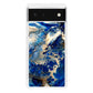 Abstract Golden Blue Paint Art Google Pixel 6 Case