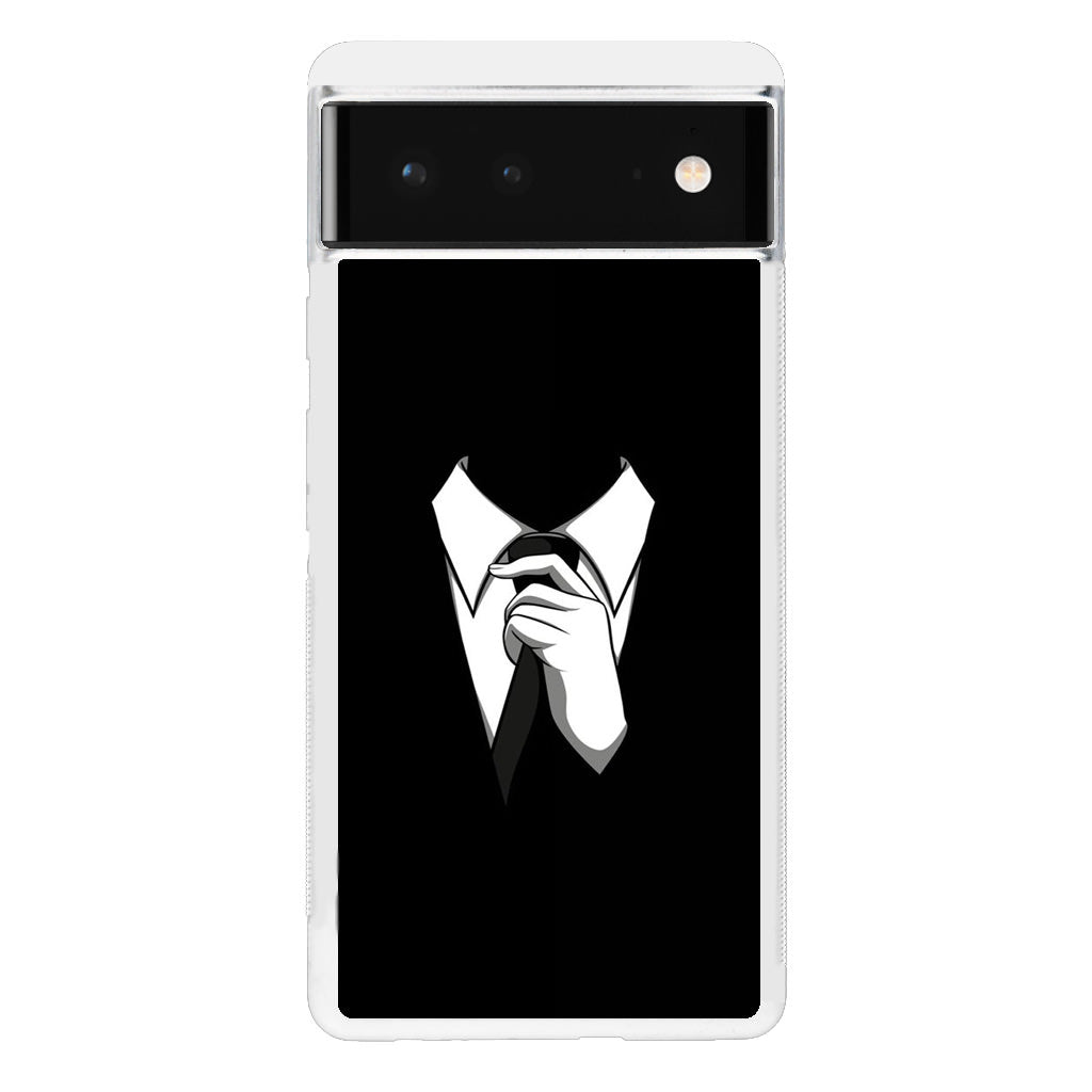 Anonymous Black White Tie Google Pixel 6 Case