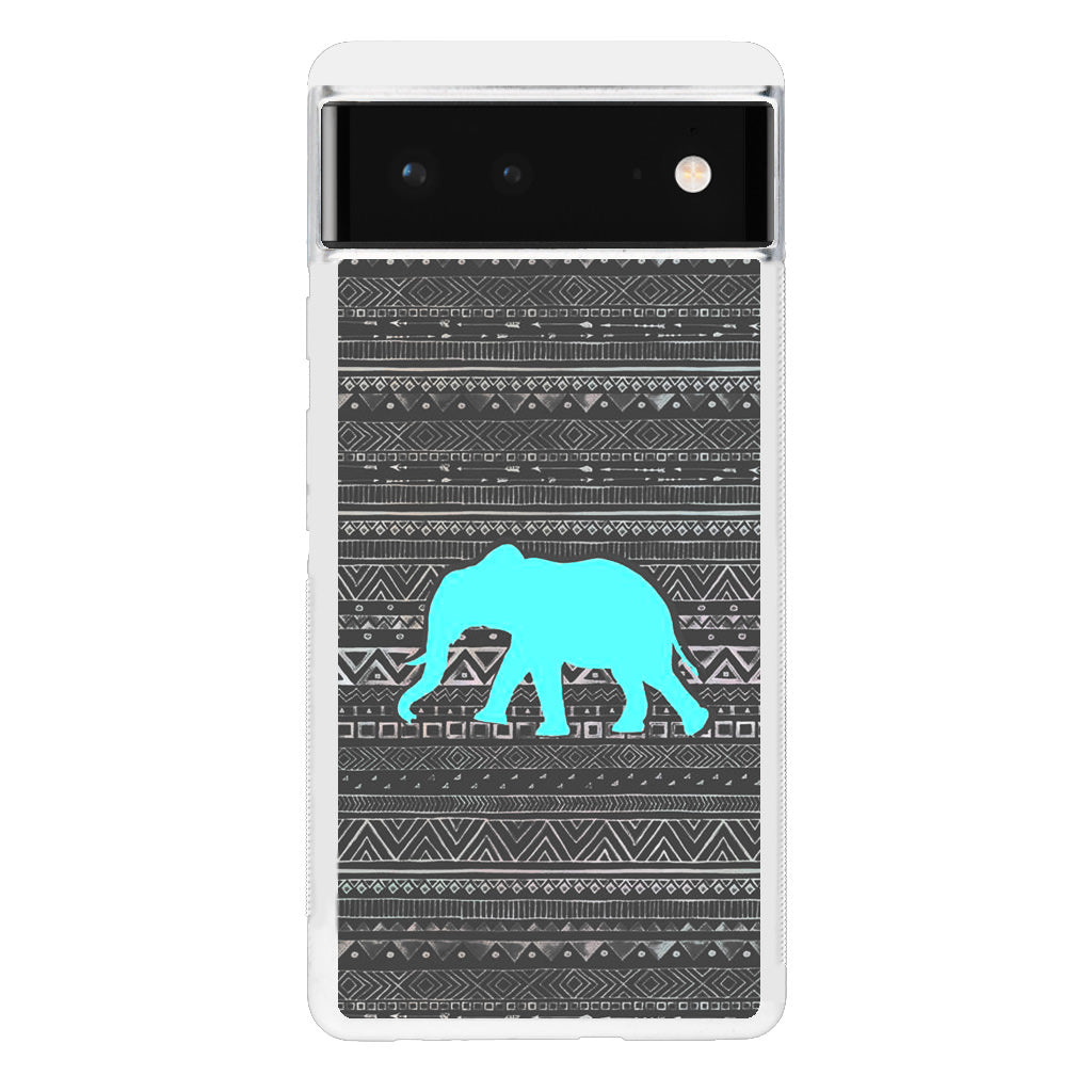 Aztec Elephant Turquoise Google Pixel 6 Case