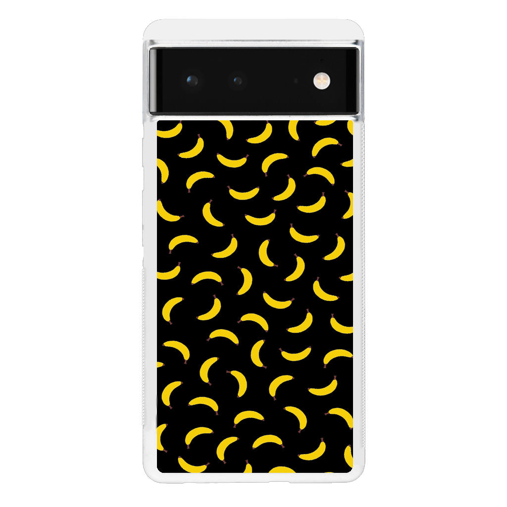Bananas Fruit Pattern Black Google Pixel 6 Case