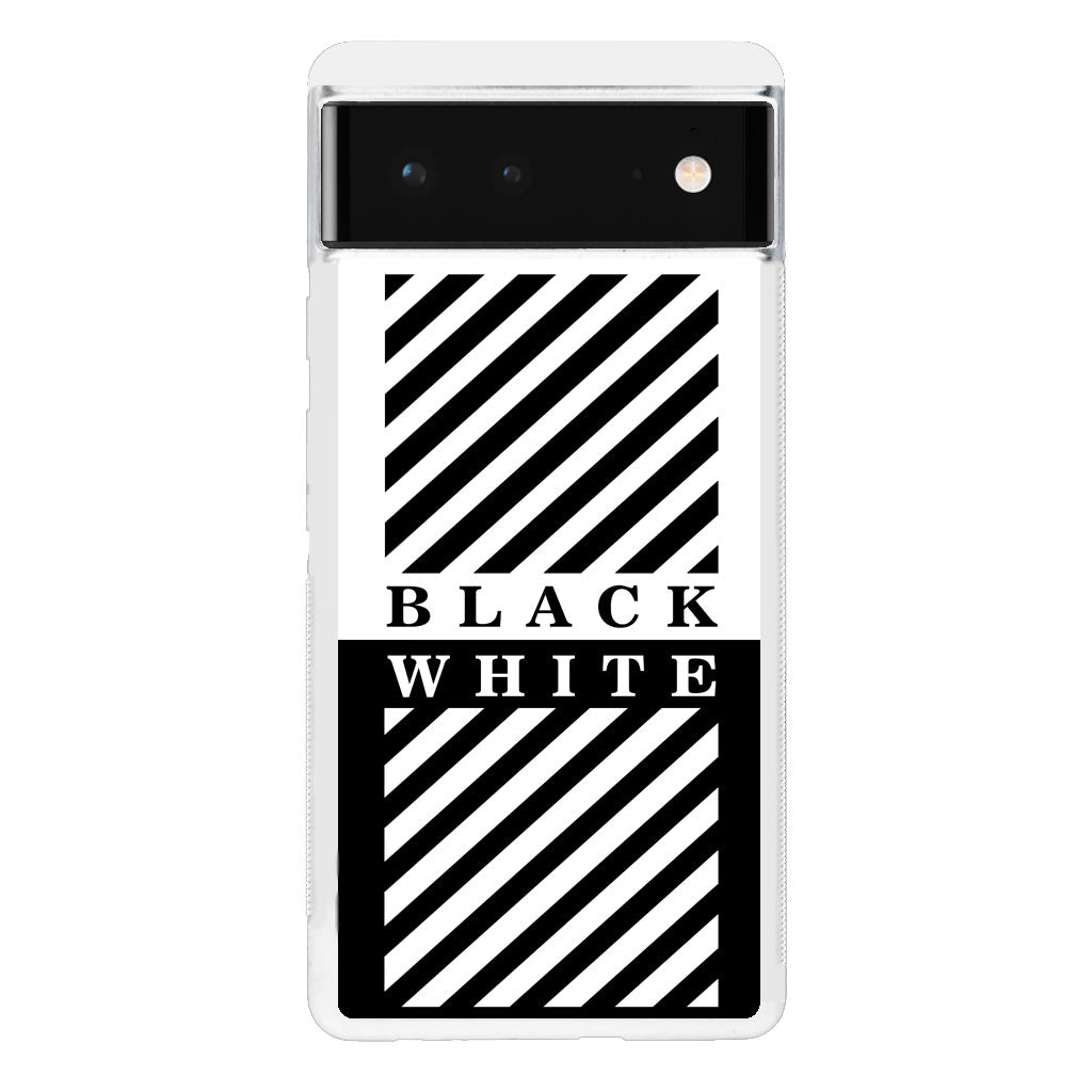 Black White Stripes Google Pixel 6 Case