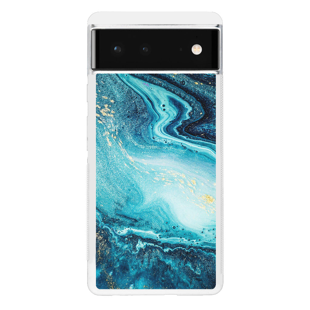 Blue Water Glitter Google Pixel 6 Case