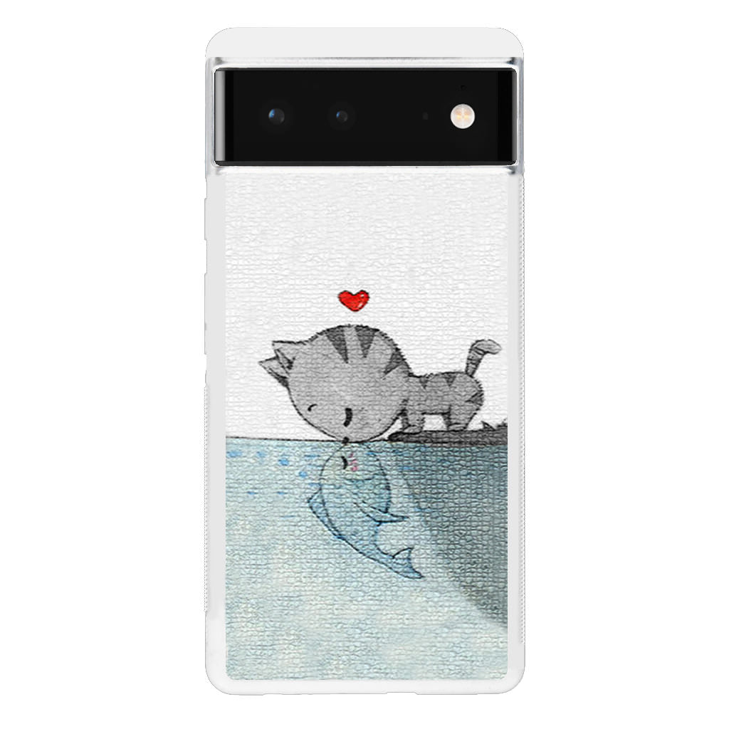 Cat Fish Kisses Google Pixel 6 Case