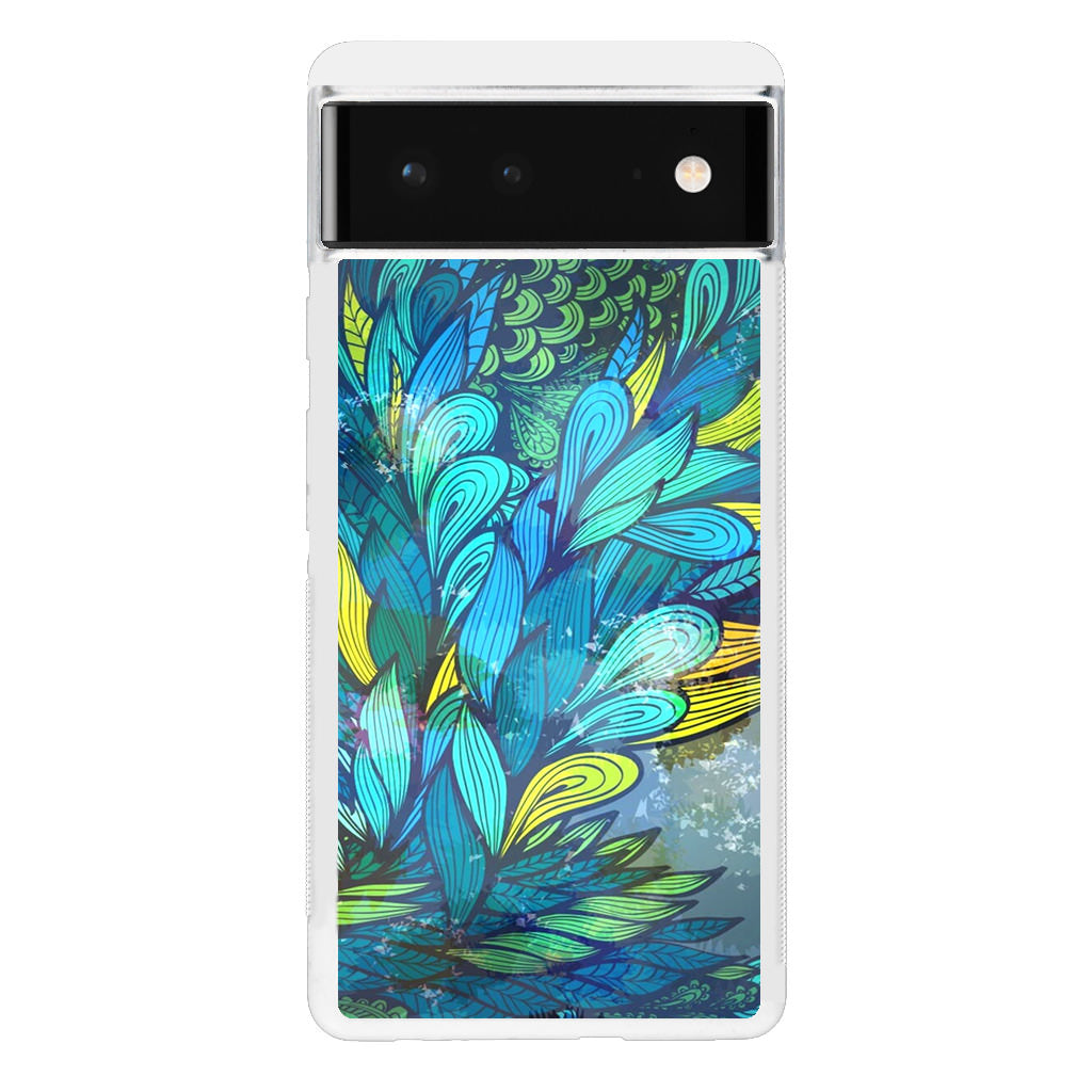 Colorful Art in Blue Google Pixel 6 Case