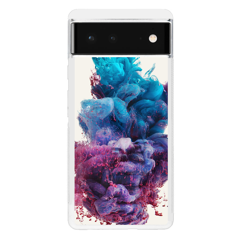 Colorful Dust Art on White Google Pixel 6 Case