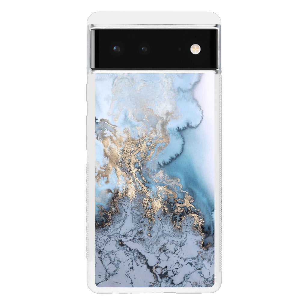 Golden Azure Marble Google Pixel 6 Case