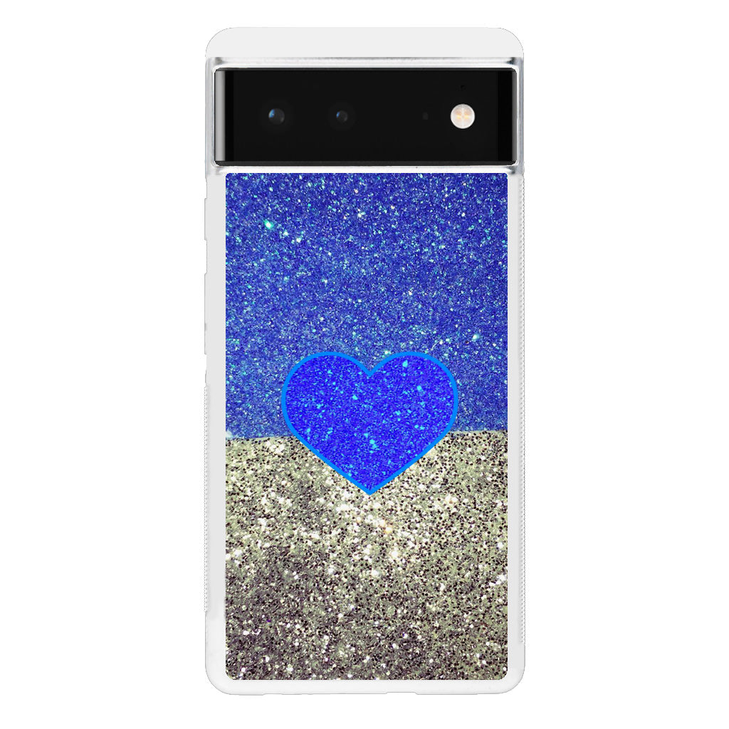 Love Glitter Blue and Grey Google Pixel 6 Case