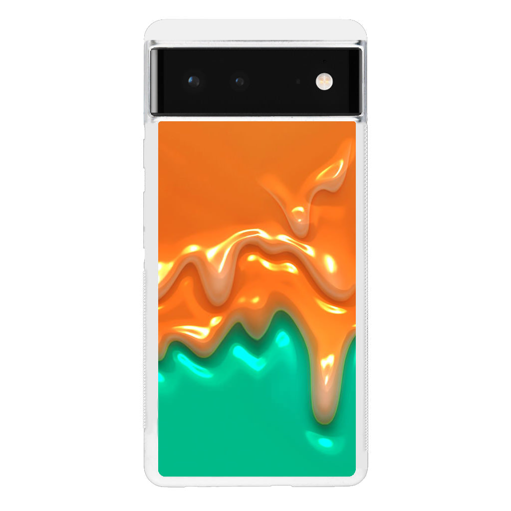 Orange Paint Dripping Google Pixel 6 Case