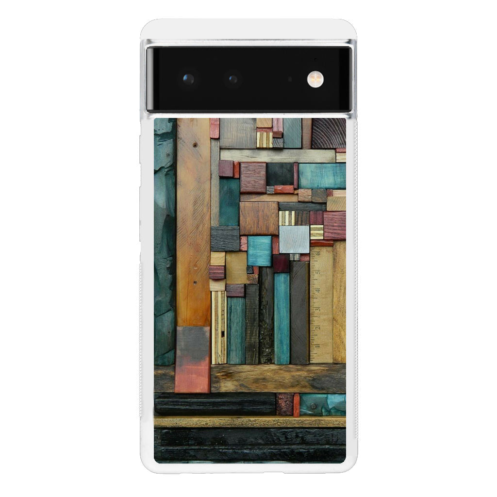 Painted Abstract Wood Sculptures Google Pixel 6 Case