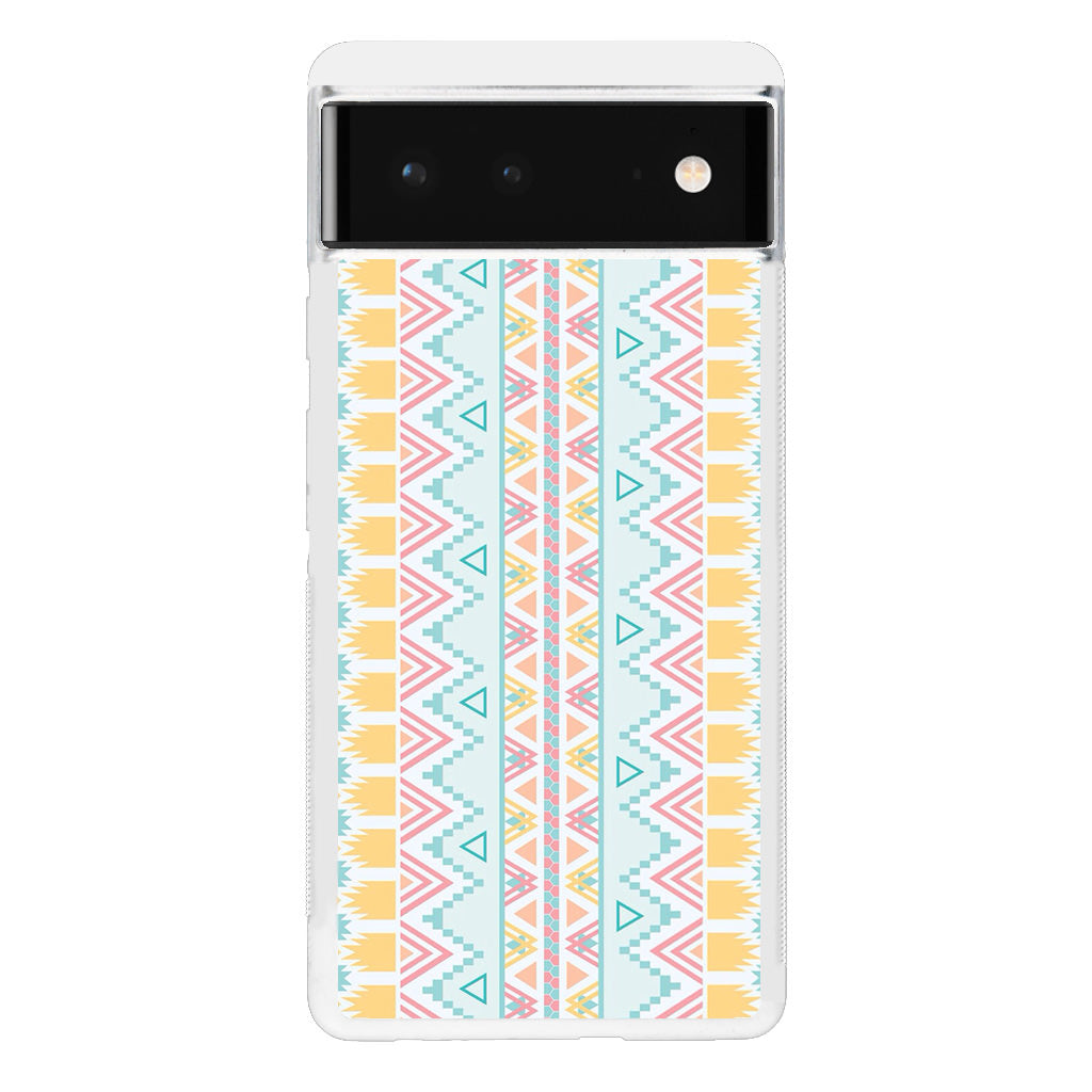 Peach Aztec Pattern Google Pixel 6 Case