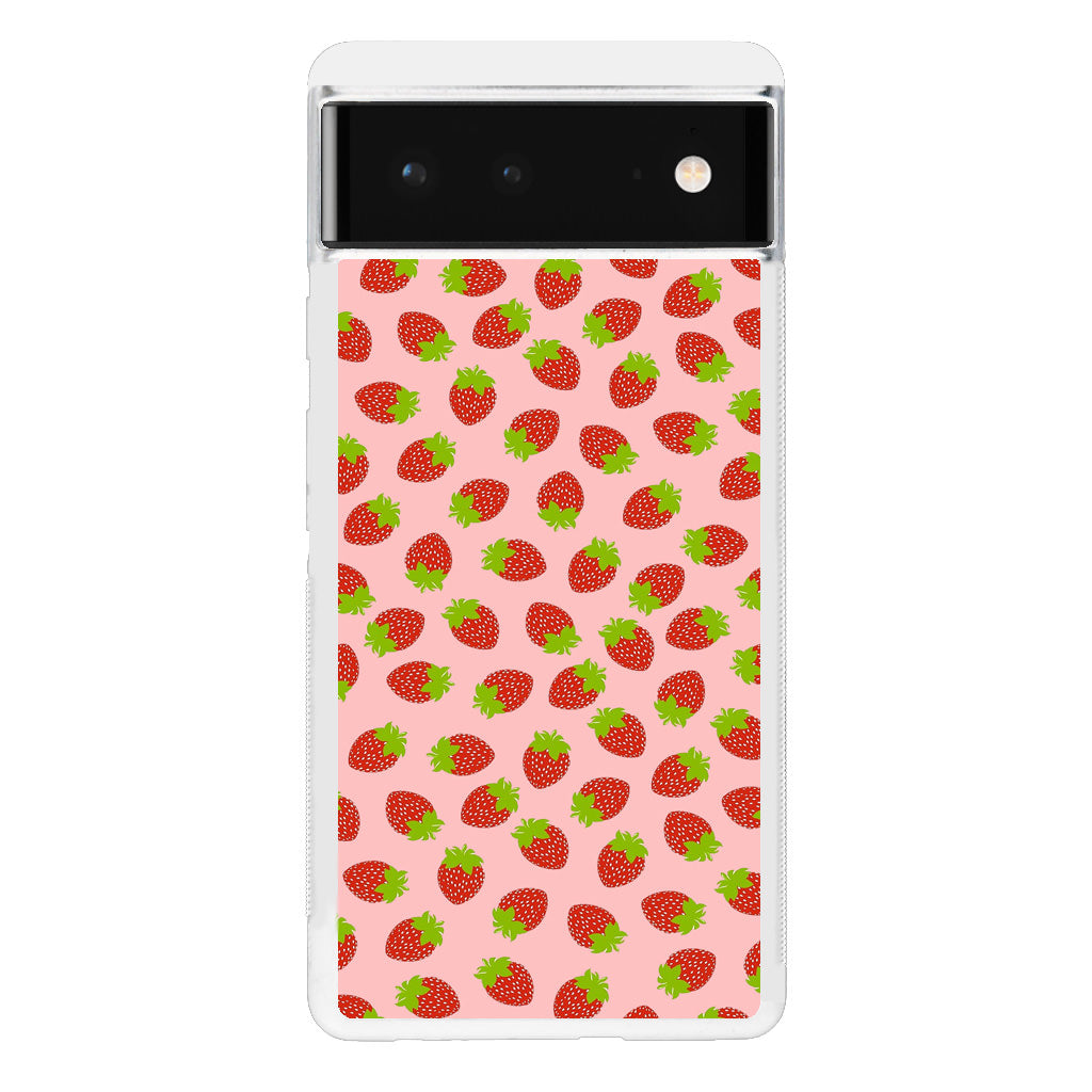 Strawberries Pattern Google Pixel 6 Case