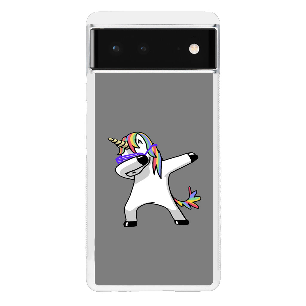 Unicorn Dabbing Grey Google Pixel 6 Case