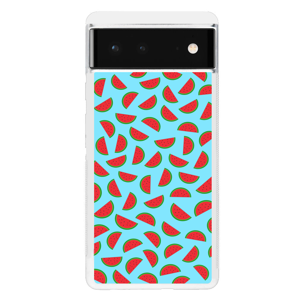 Watermelon Fruit Pattern Blue Google Pixel 6 Case