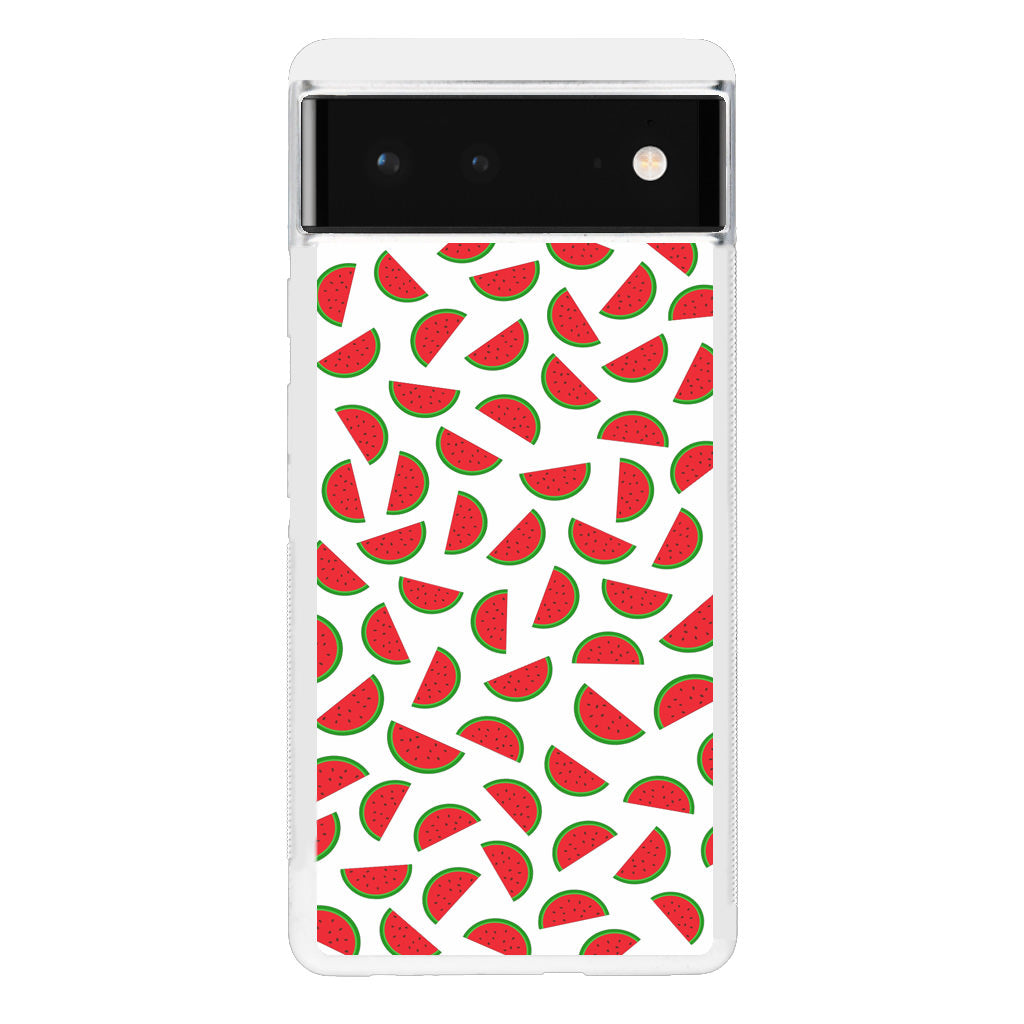 Watermelon Fruit Pattern White Google Pixel 6 Case