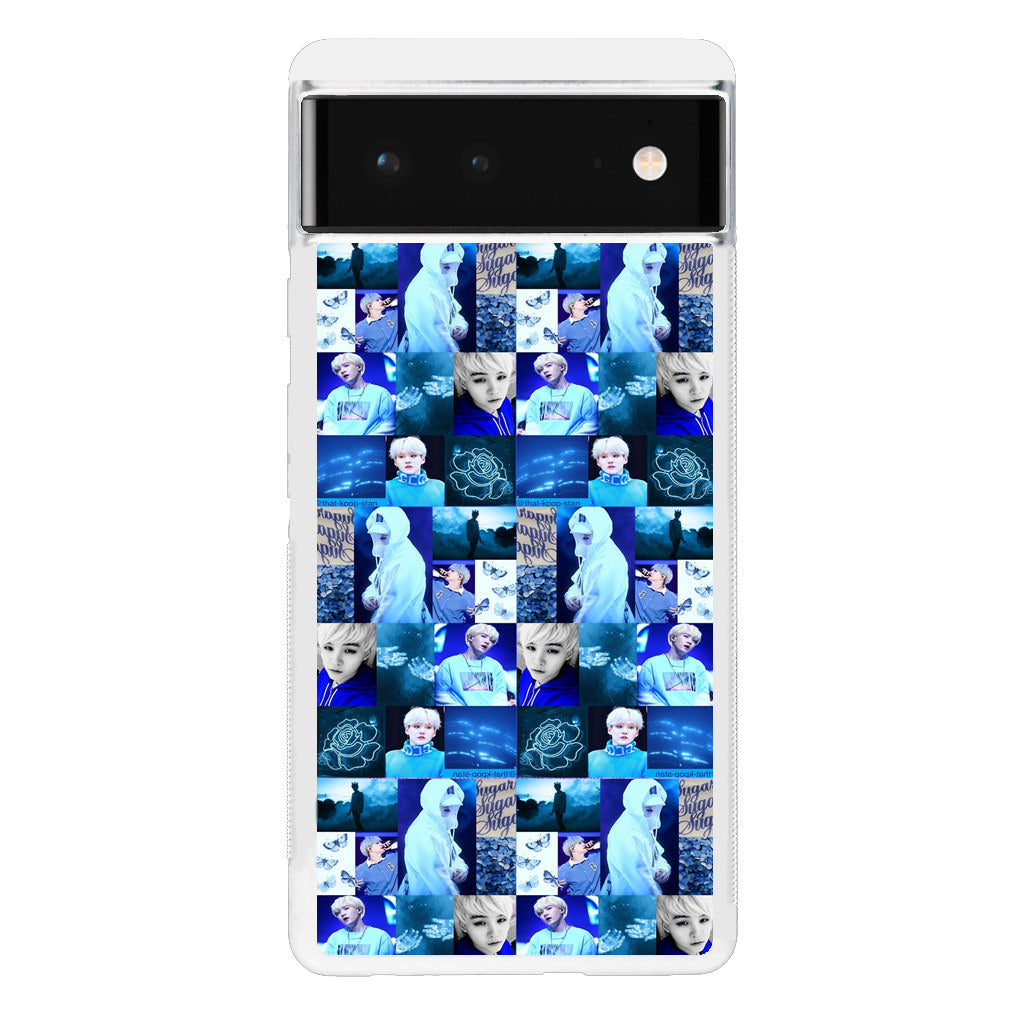 BTS Suga Blue Aesthetic Collage Google Pixel 6 Case