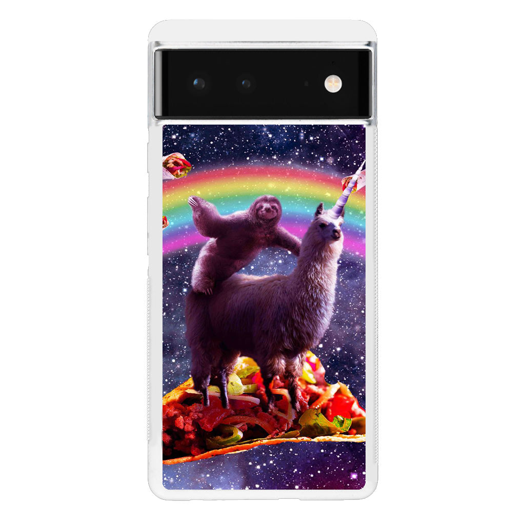 LLama And Sloth On Space Google Pixel 6 Case