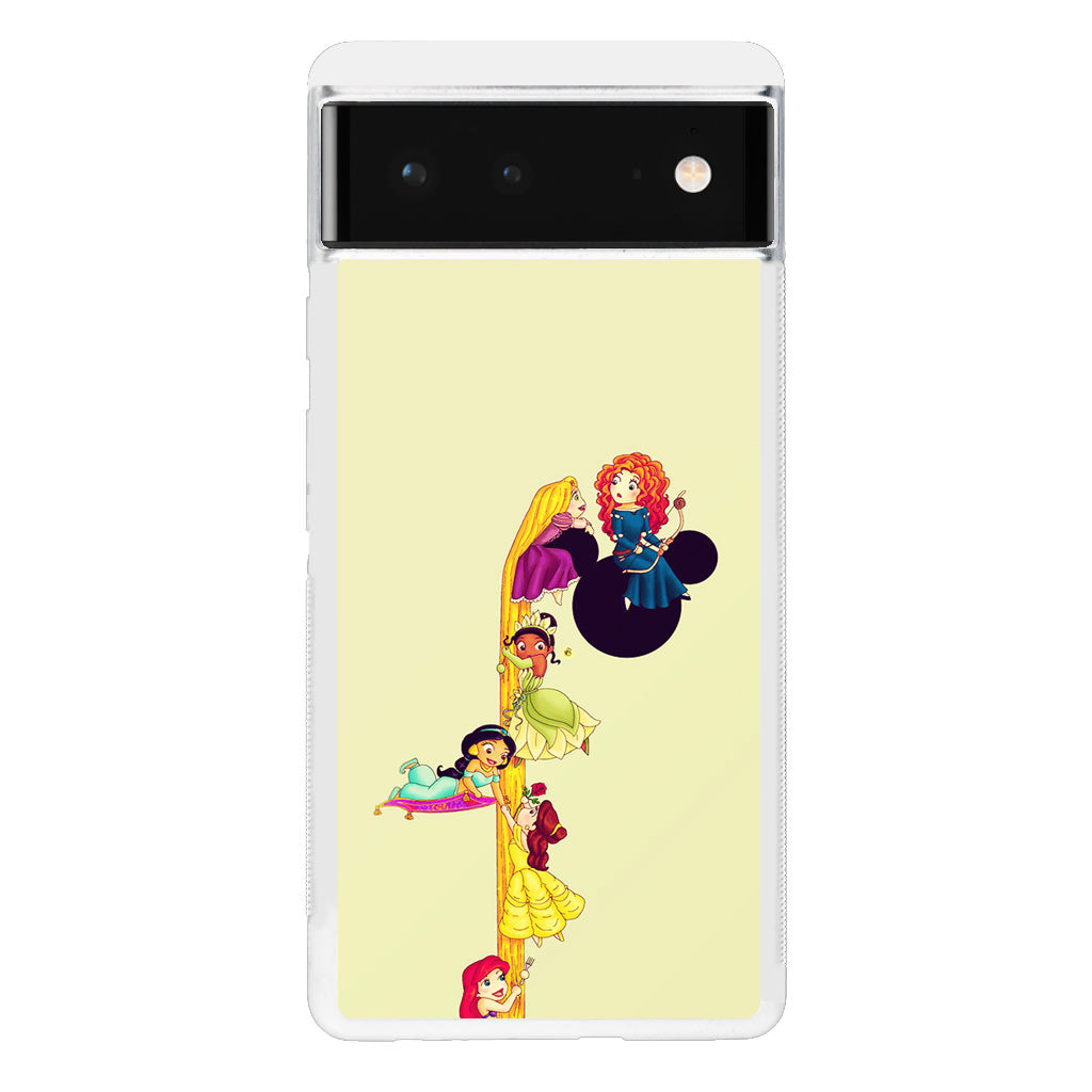 Princesses Climbing Rapunzel's Hair Google Pixel 6 Case