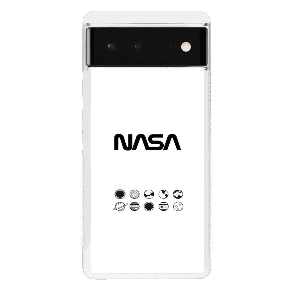 NASA Minimalist White Google Pixel 6 Case