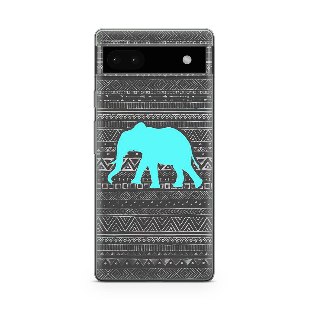 Aztec Elephant Turquoise Google Pixel 6a Case