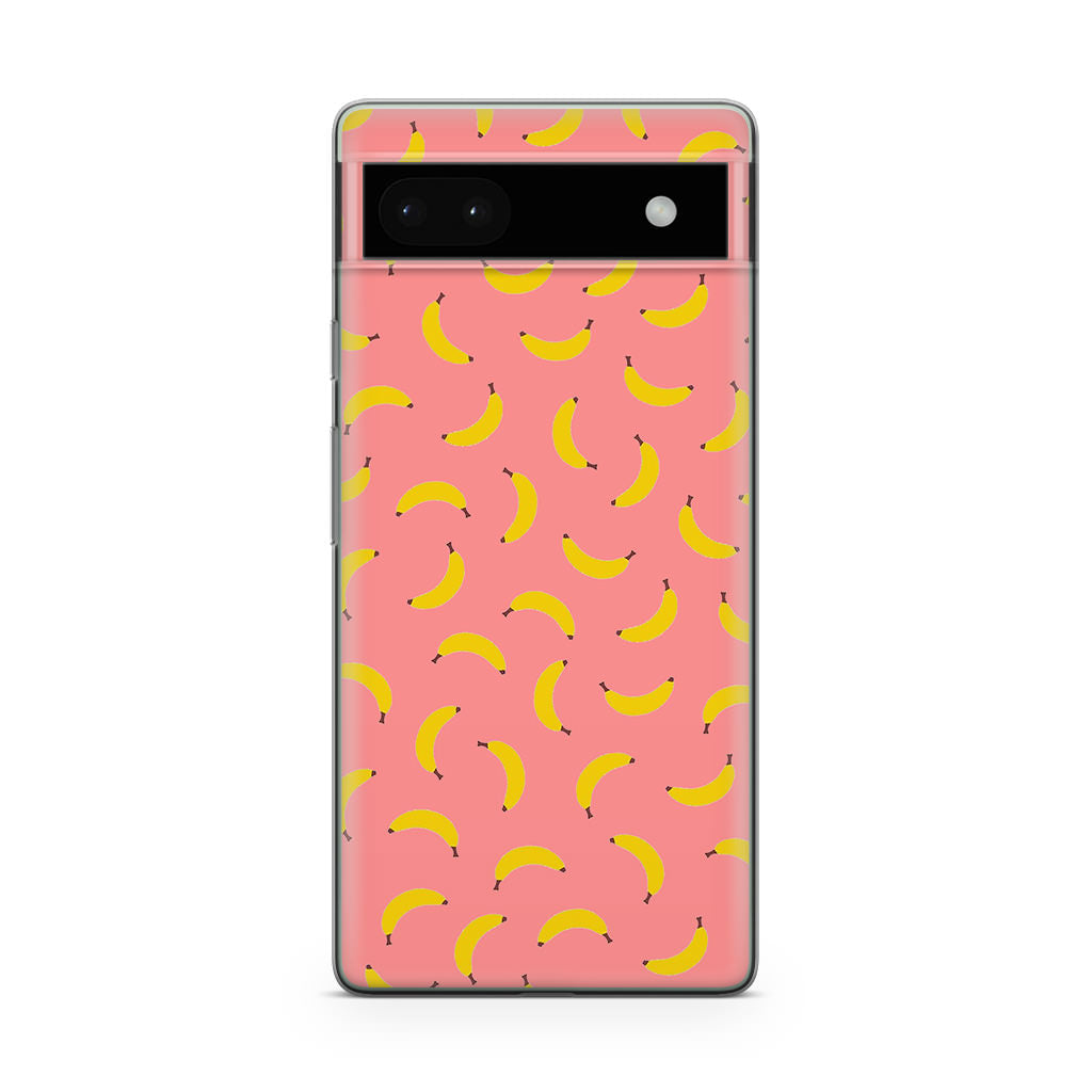 Bananas Fruit Pattern Pink Google Pixel 6a Case