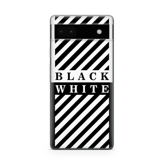 Black White Stripes Google Pixel 6a Case