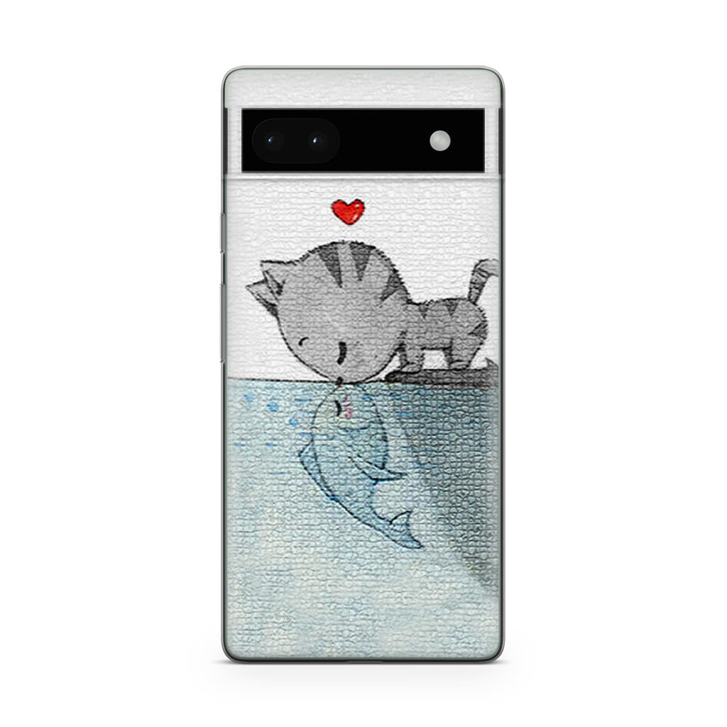 Cat Fish Kisses Google Pixel 6a Case