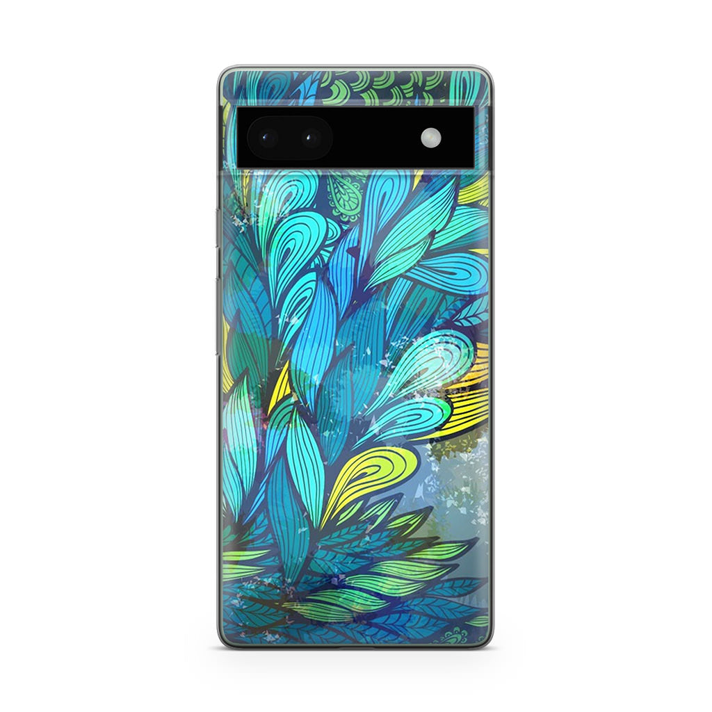 Colorful Art in Blue Google Pixel 6a Case