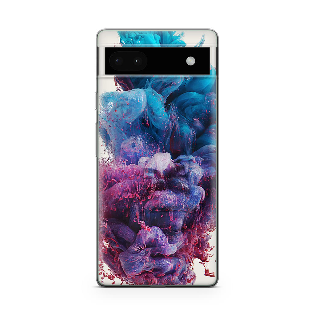 Colorful Dust Art on White Google Pixel 6a Case